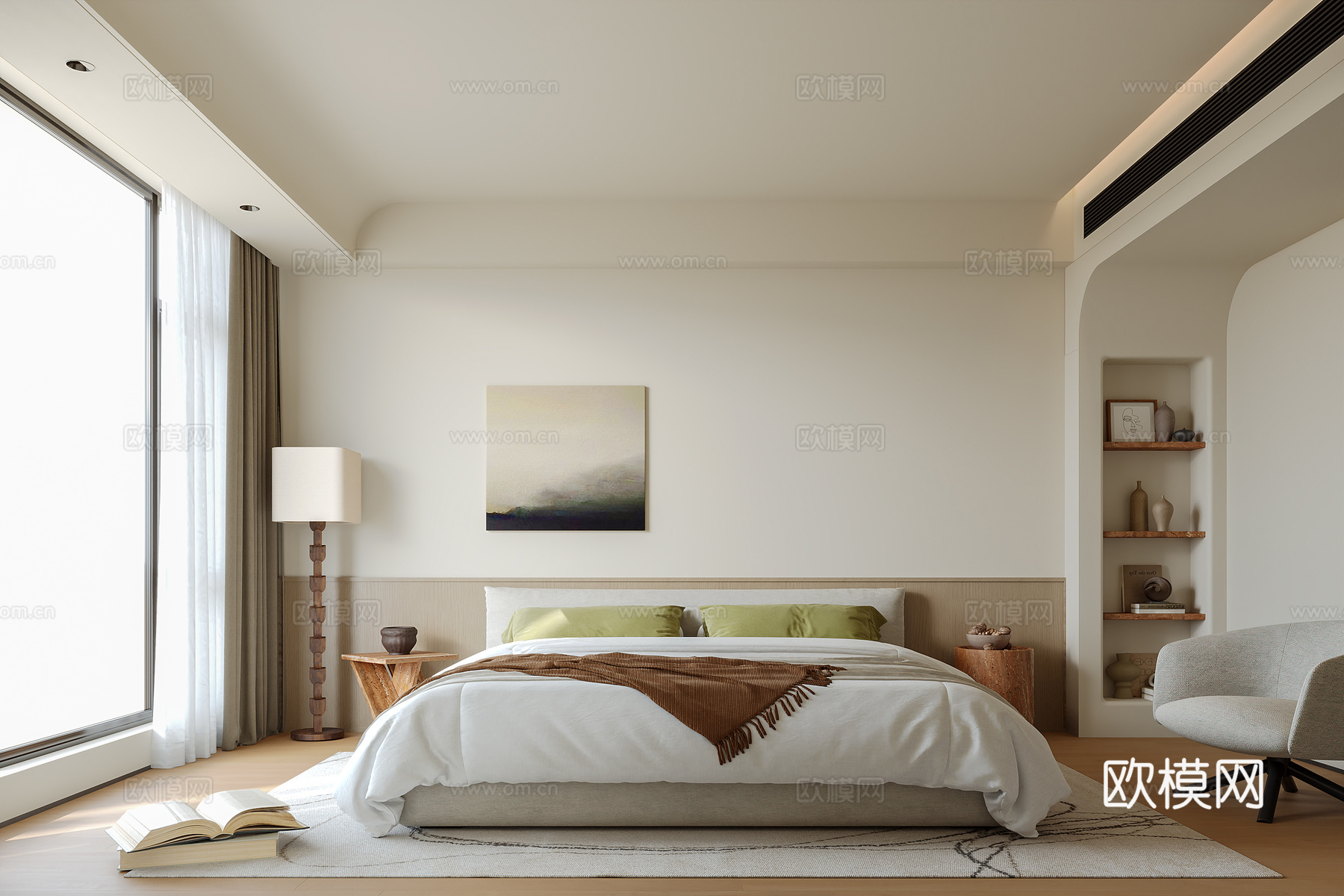 侘寂风卧室su模型