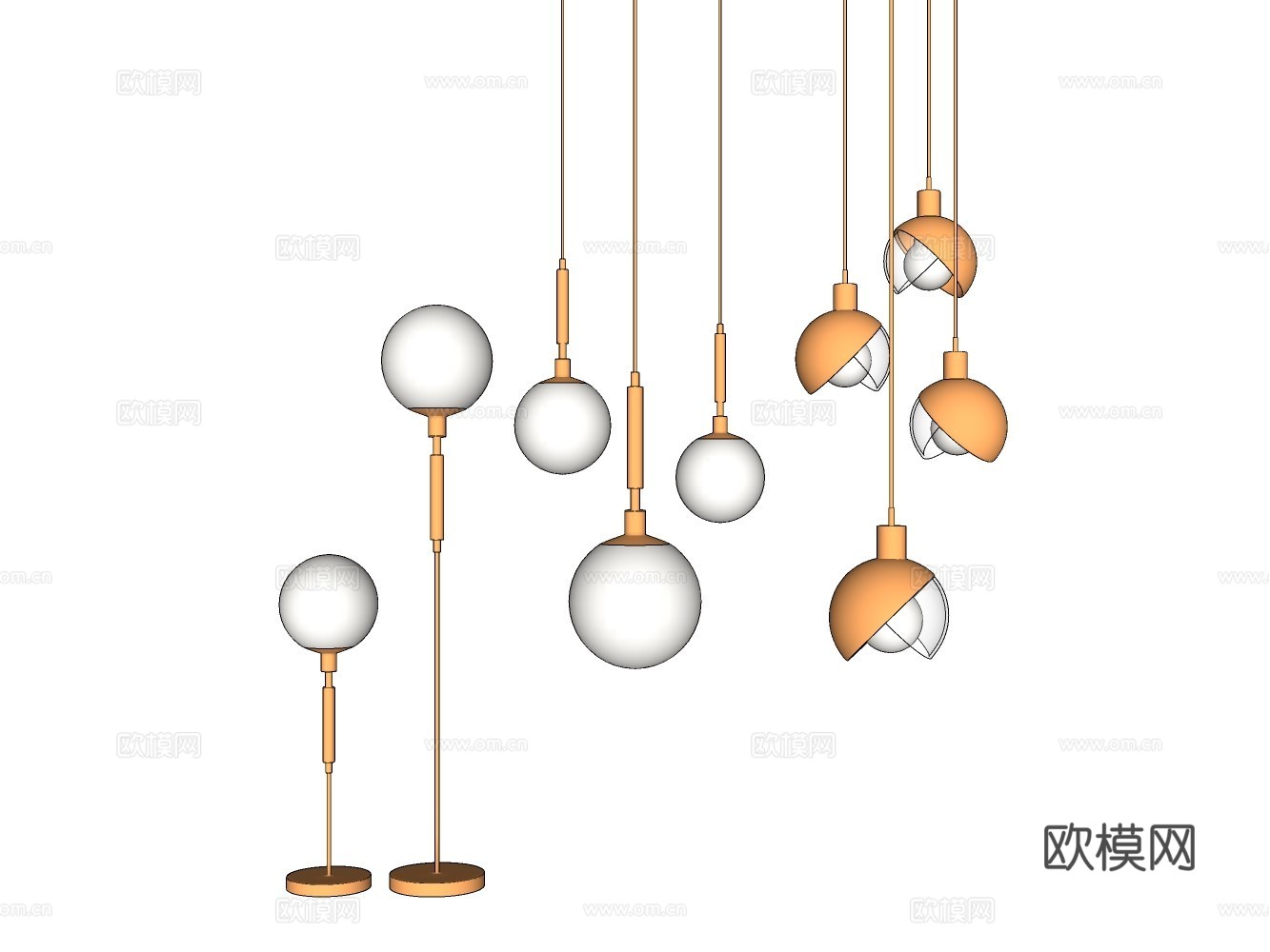 吊灯su模型