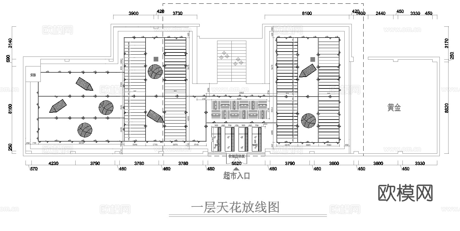 商场购物 最新全套施工图设计cad施工图