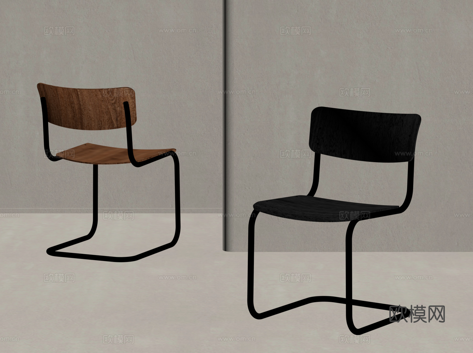 现代餐椅 书桌椅 单椅 椅子su模型