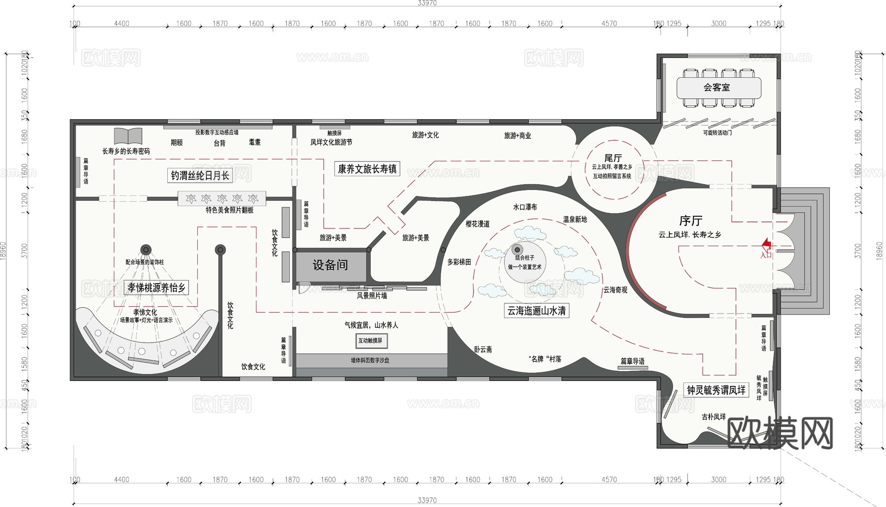 文化展厅 最新全套施工图设计cad施工图