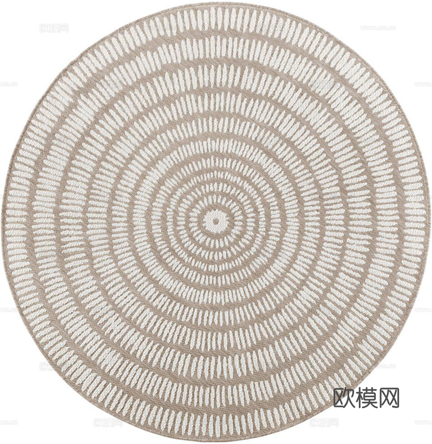 现代浅米色圆形地毯