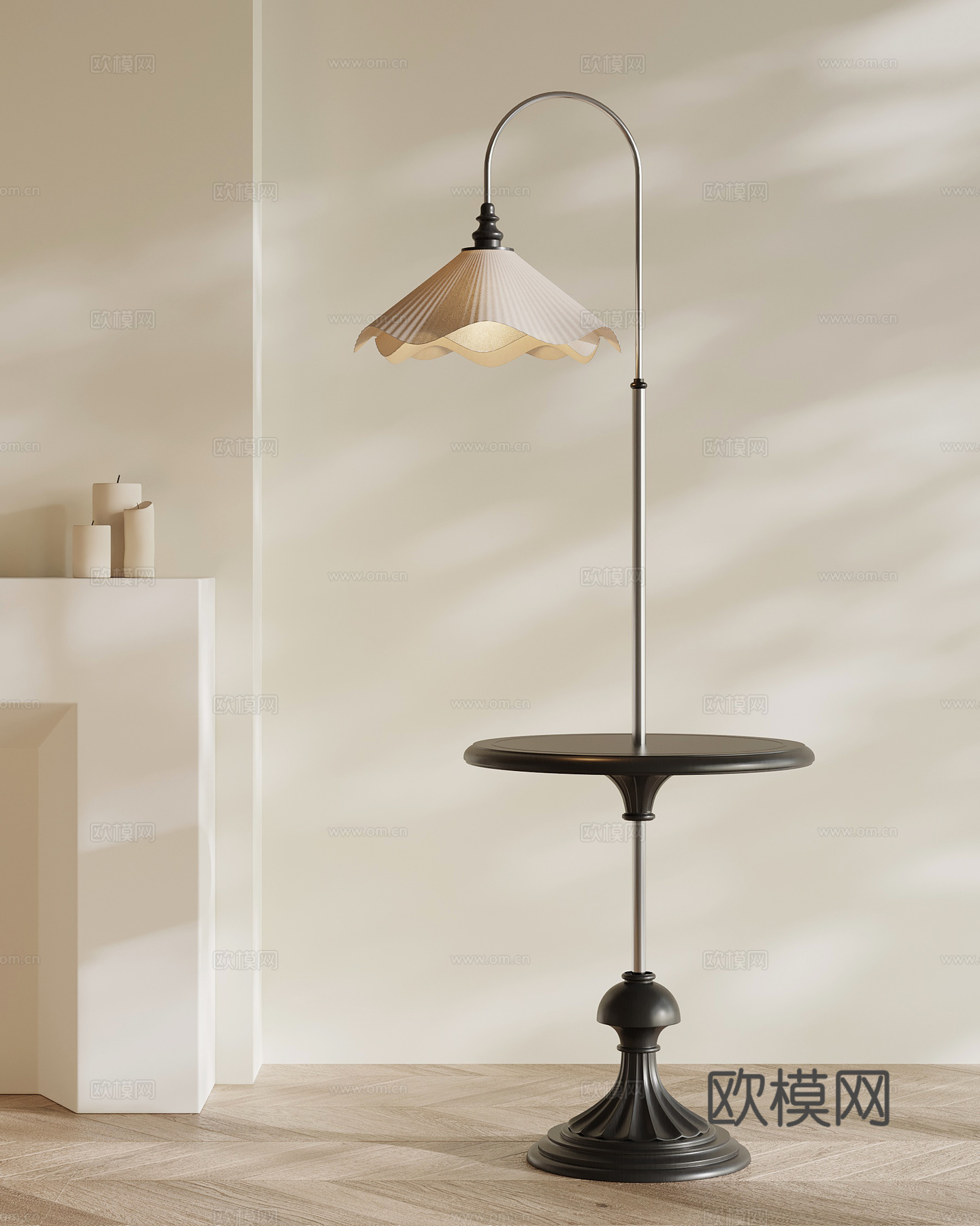 法式复古落地灯su模型