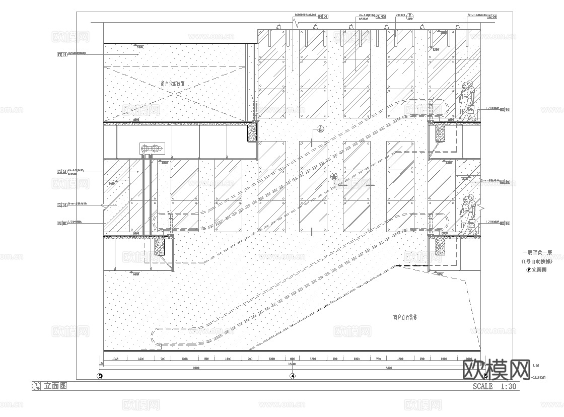 大型百货连锁超市 最新全套施工图设计cad施工图