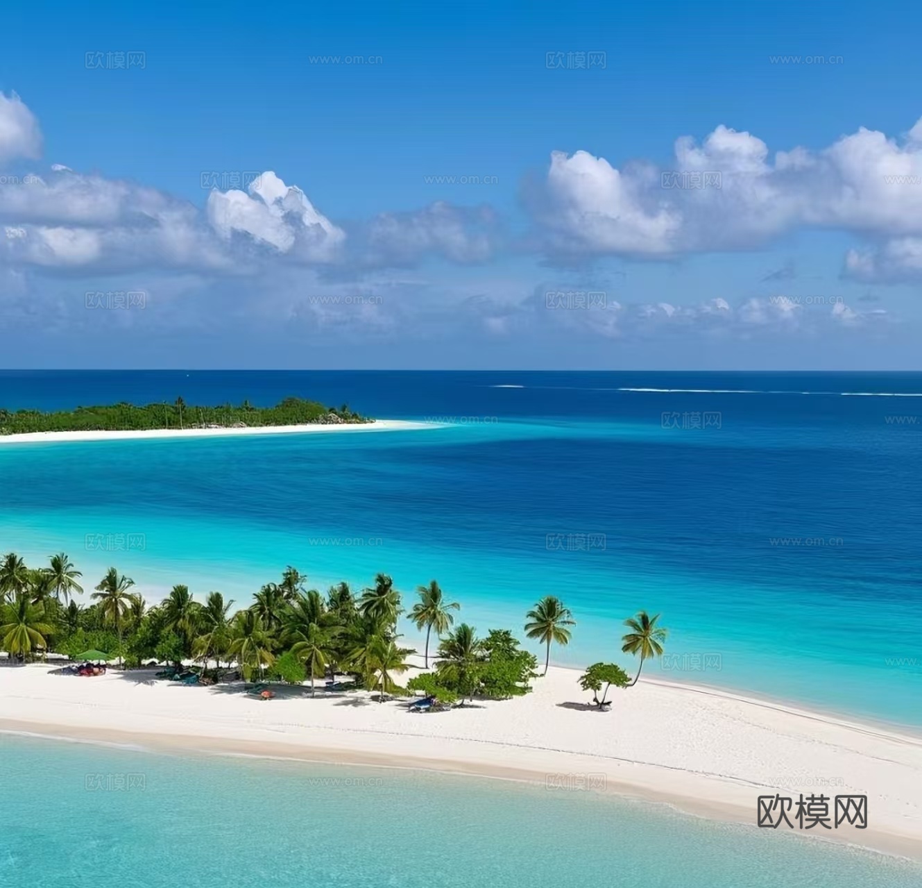 现代简约蓝天白云外景 海边外景