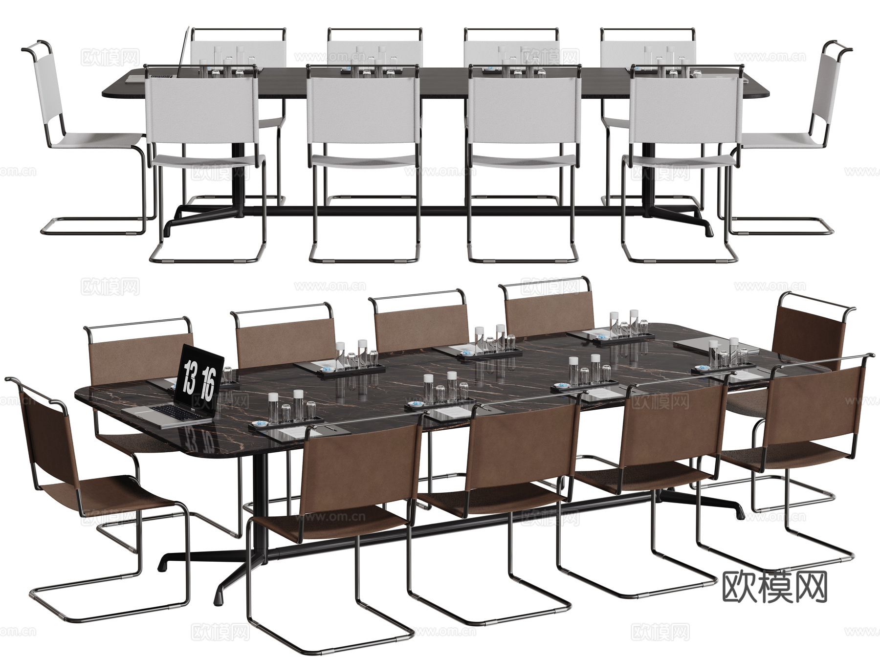 现代会议桌椅 洽谈桌椅 办公桌椅su模型