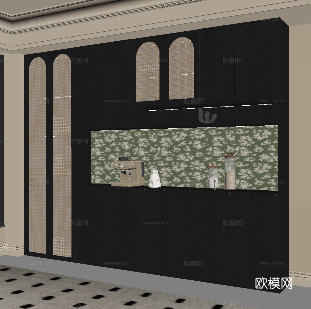 法式酒柜su模型