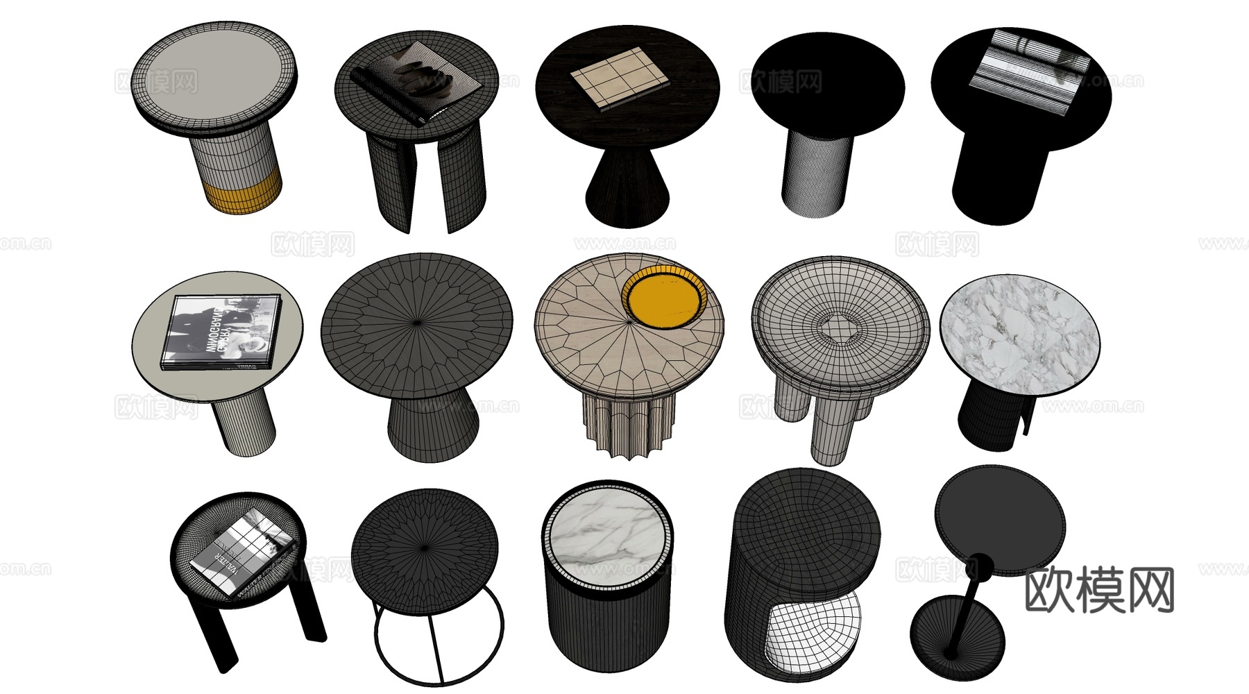 现代茶几 客厅茶几su模型