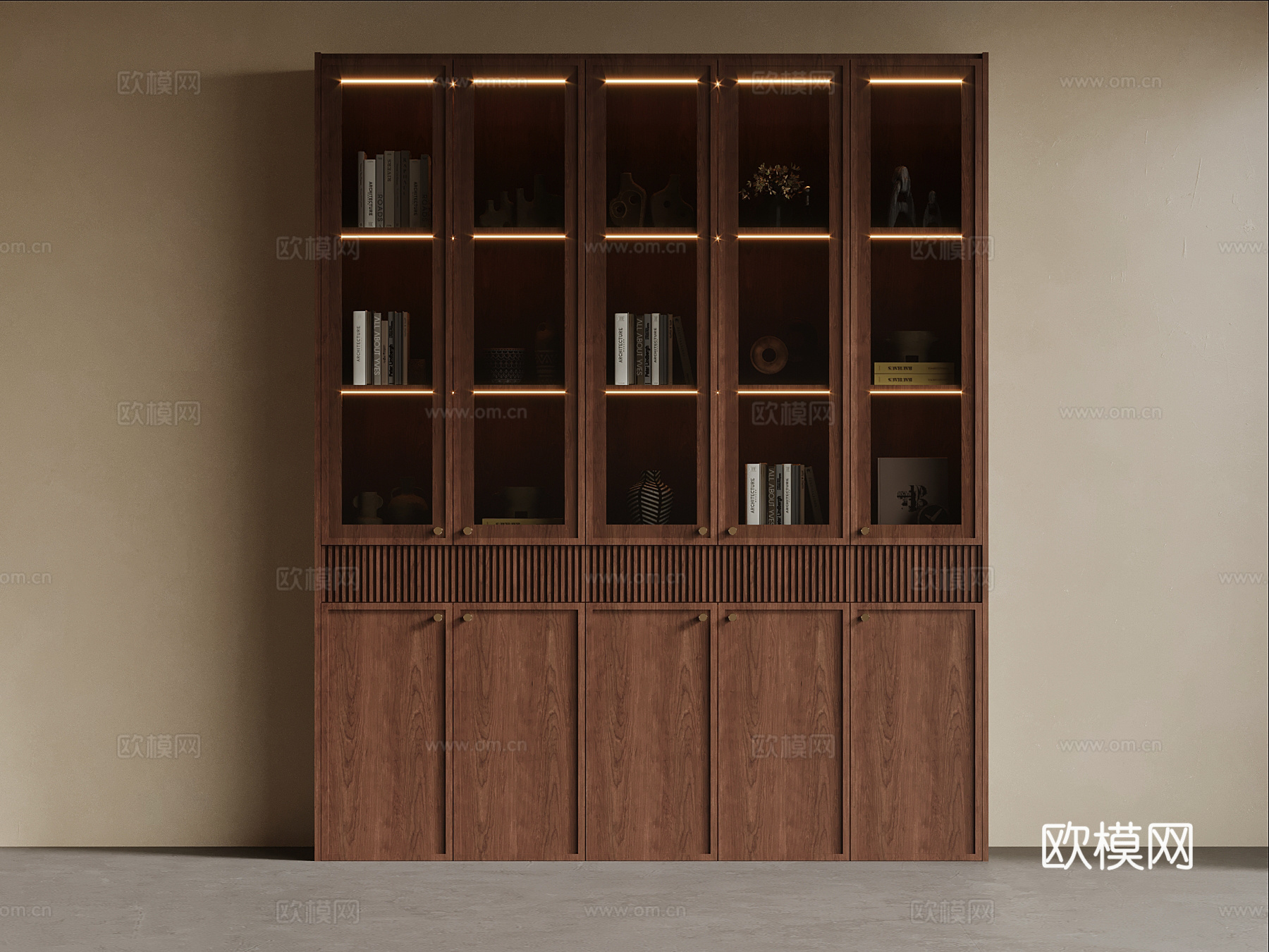 中古风书柜su模型