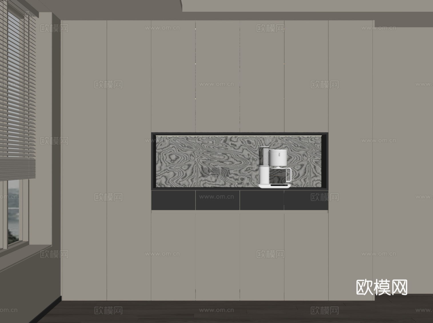 现代备餐柜su模型