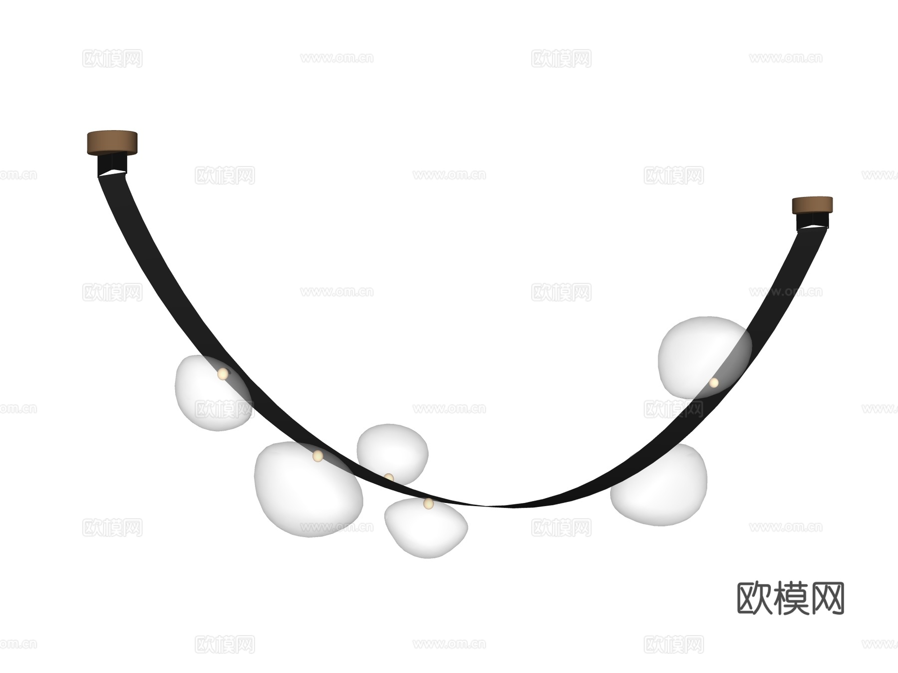 吊灯 玻璃吊灯 装饰灯具su模型