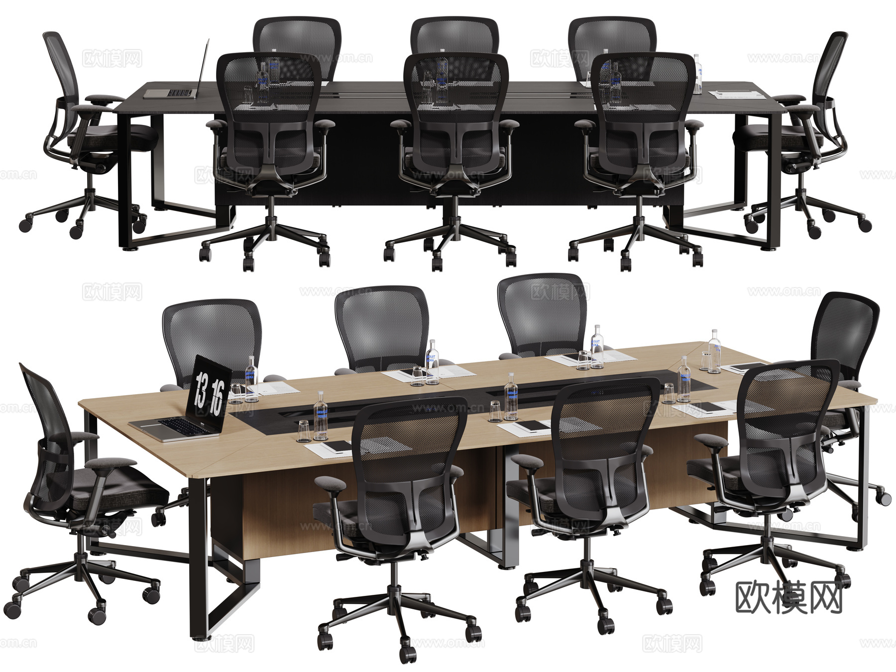 现代会议桌椅 洽谈桌椅 办公桌椅su模型