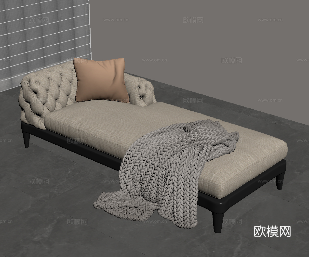 现代贵妃椅 床尾凳 换鞋凳su模型
