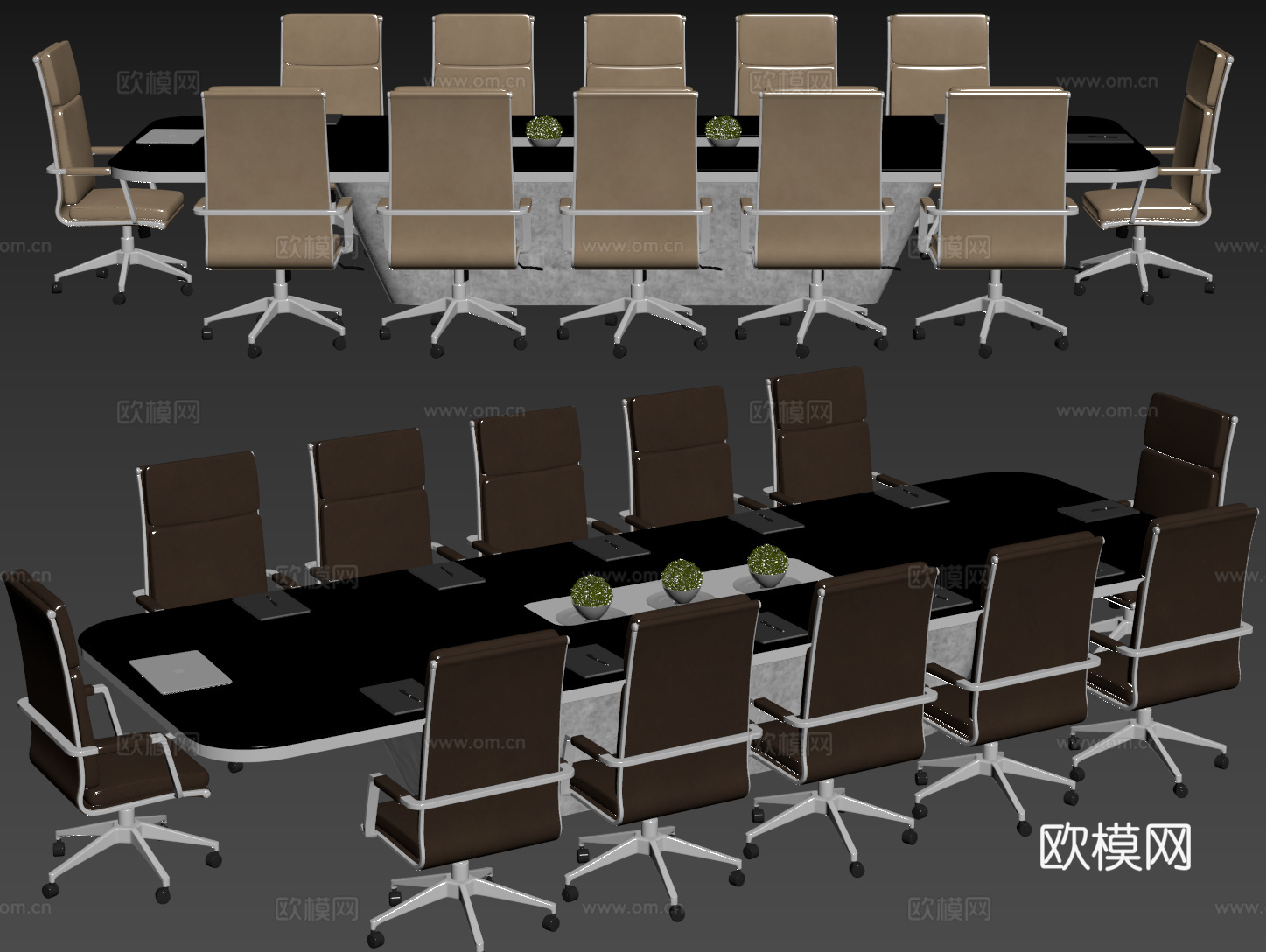 现代会议桌椅 洽谈桌椅 办公桌椅su模型
