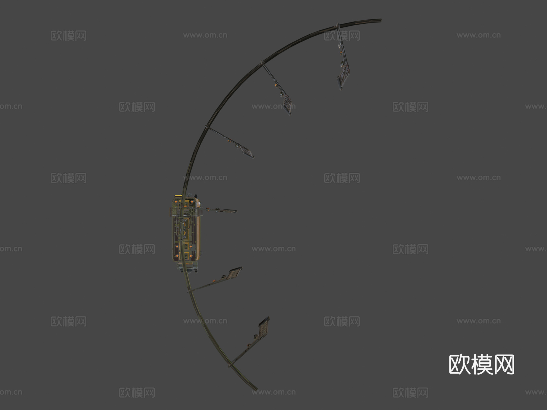 蒸汽朋克火车3d模型下载（渲染图5）