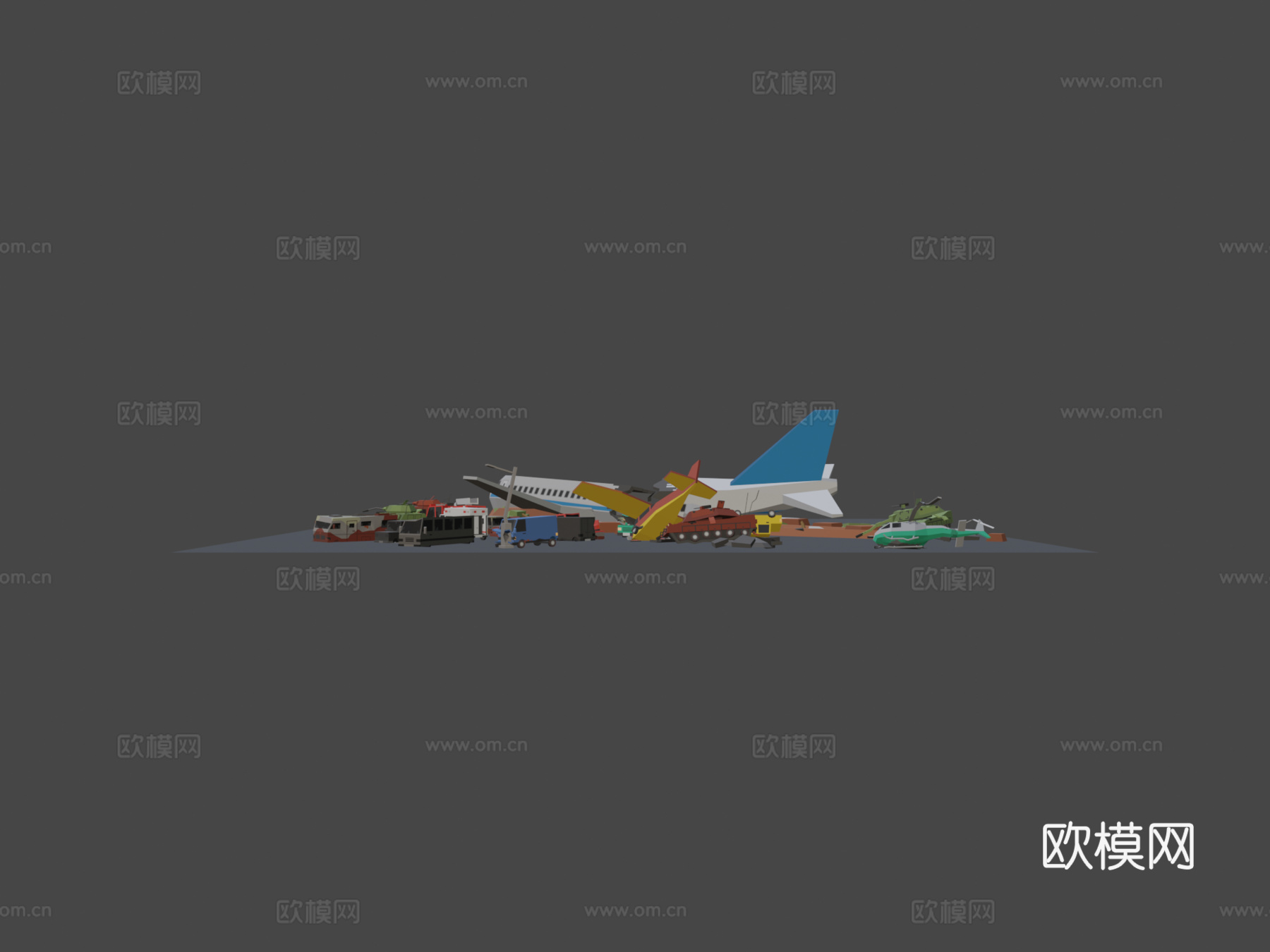 简易末世  受损车辆3d模型下载（渲染图5）