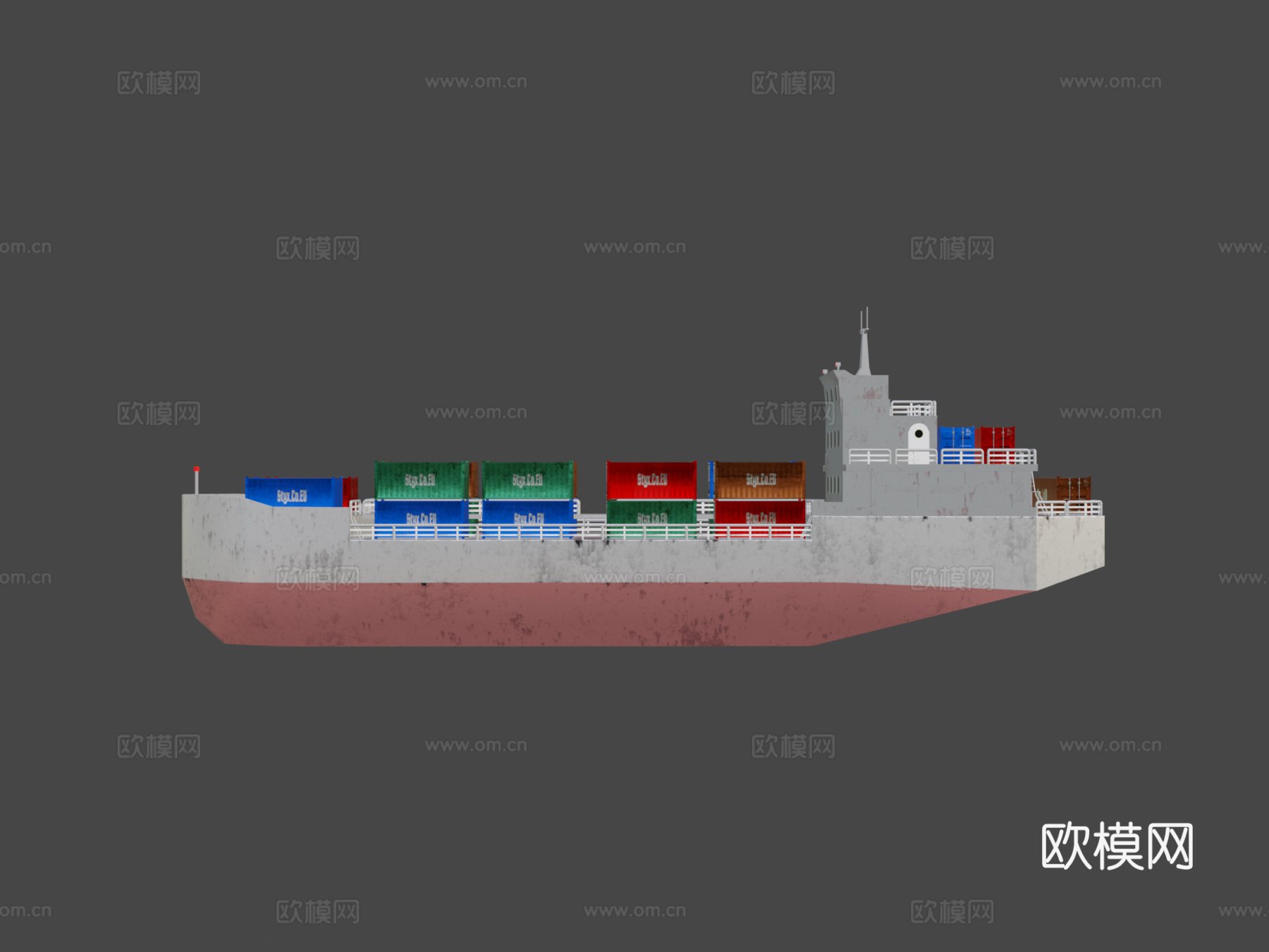 小型货船3d模型下载（渲染图7）