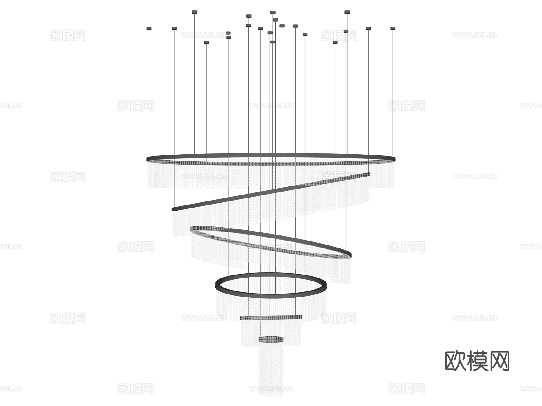 吊灯 水晶吊灯 装饰灯具su模型