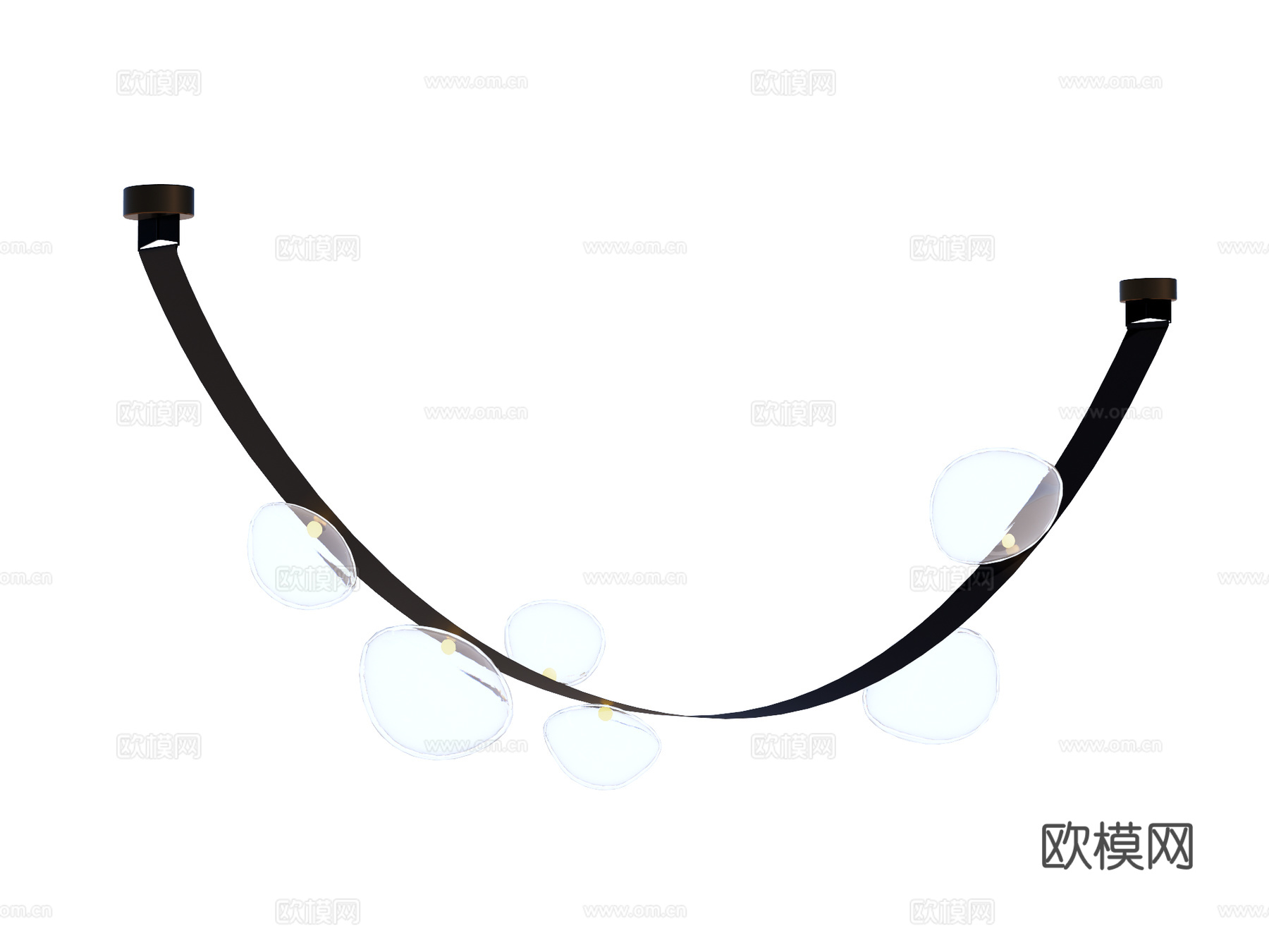 吊灯 玻璃吊灯 装饰灯具su模型