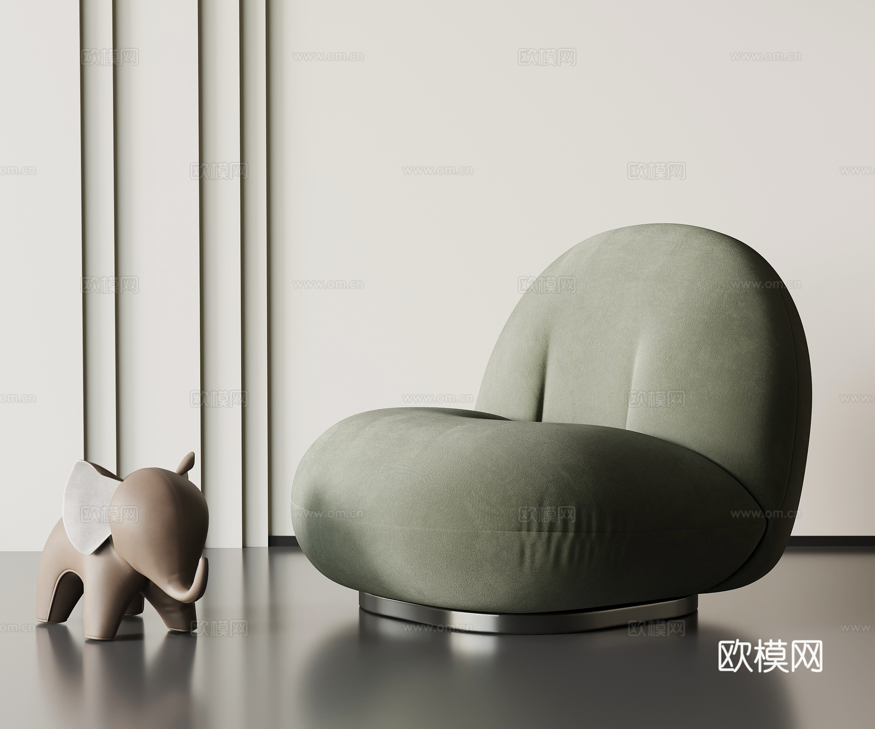 现代休闲椅 单人沙发su模型