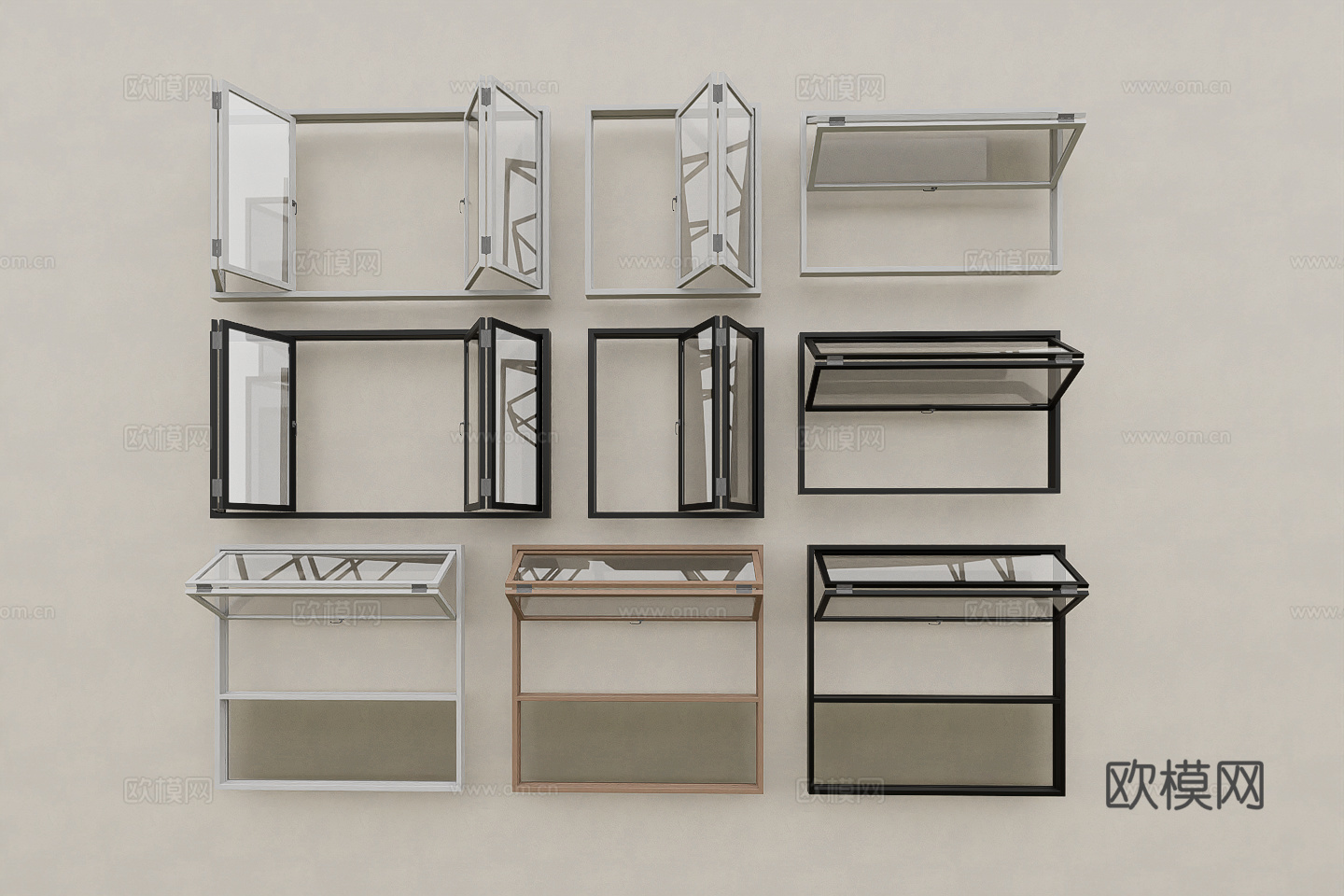 现代折叠窗su模型