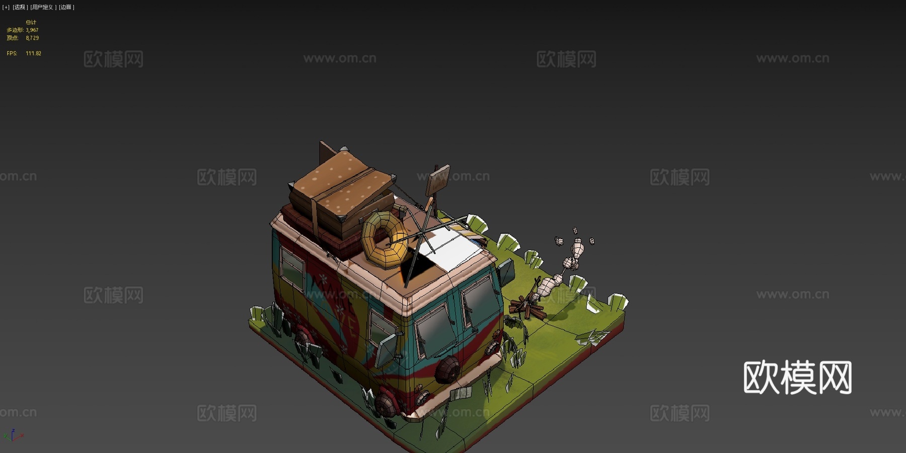 嬉皮士营地3d模型下载（渲染图4）