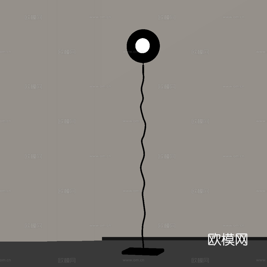 现代意式落地灯su模型