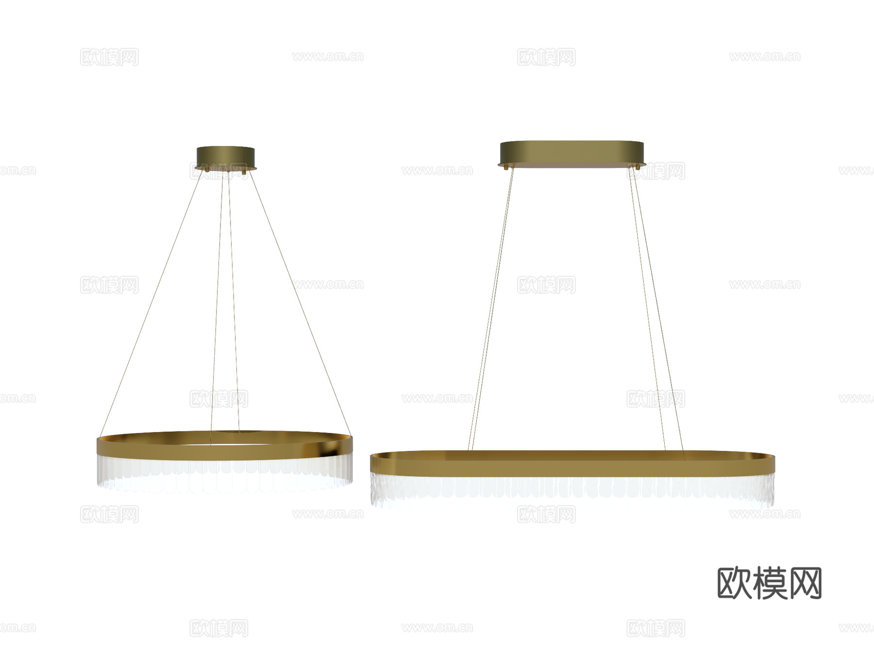 吊灯 金属吊灯 装饰灯具su模型下载（渲染图1）
