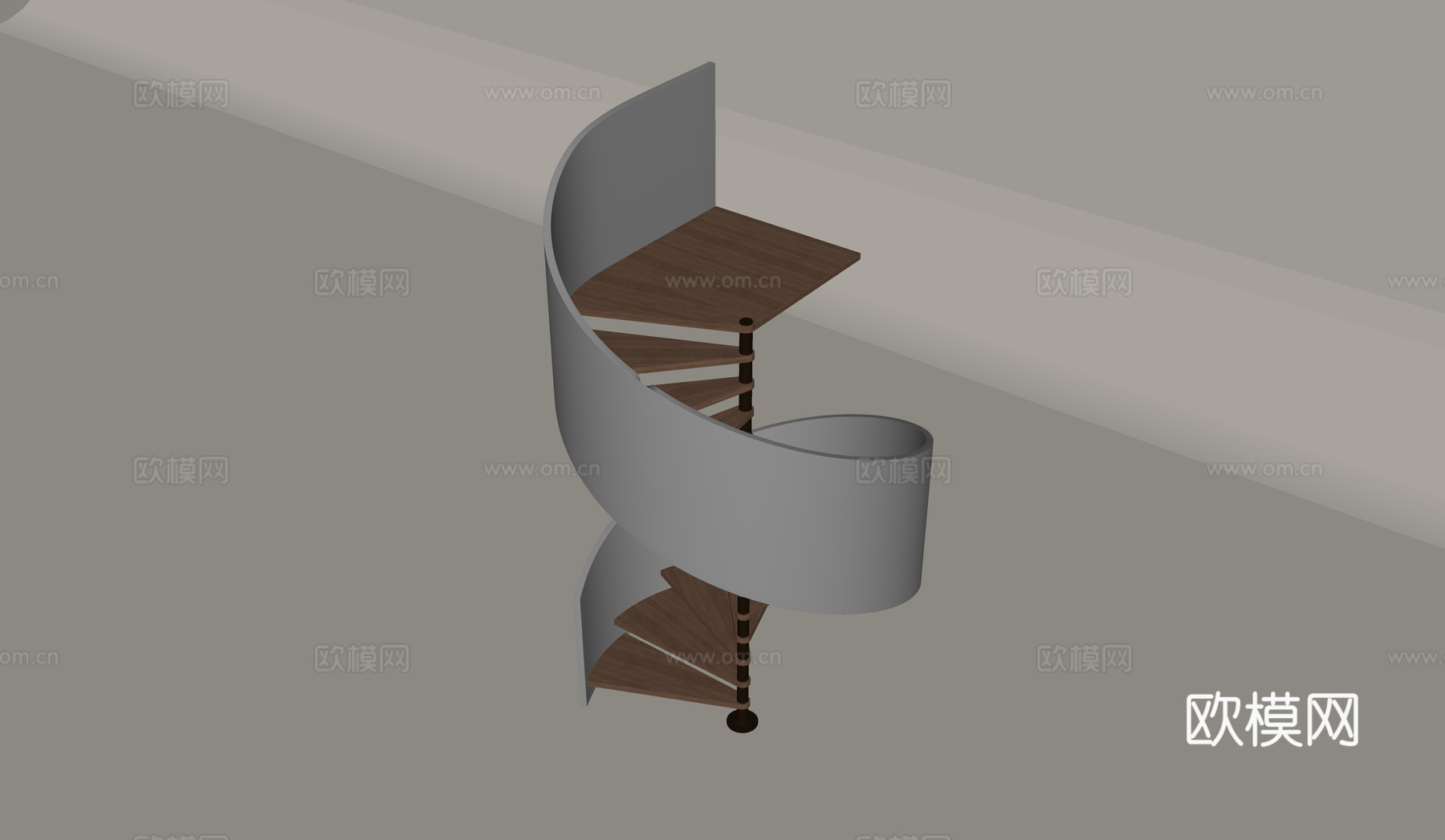 现代简约旋转楼梯su模型
