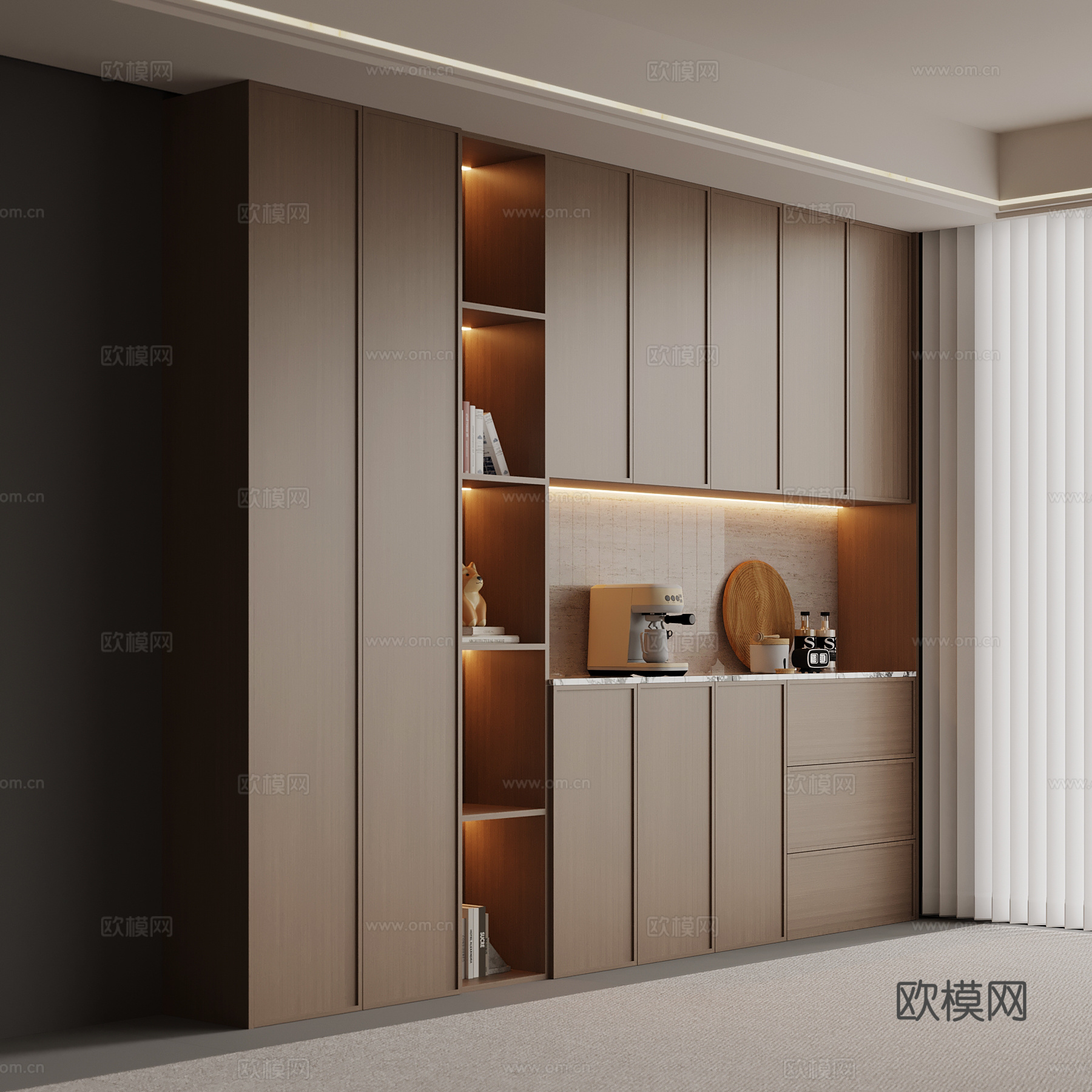 新中式餐边柜su模型