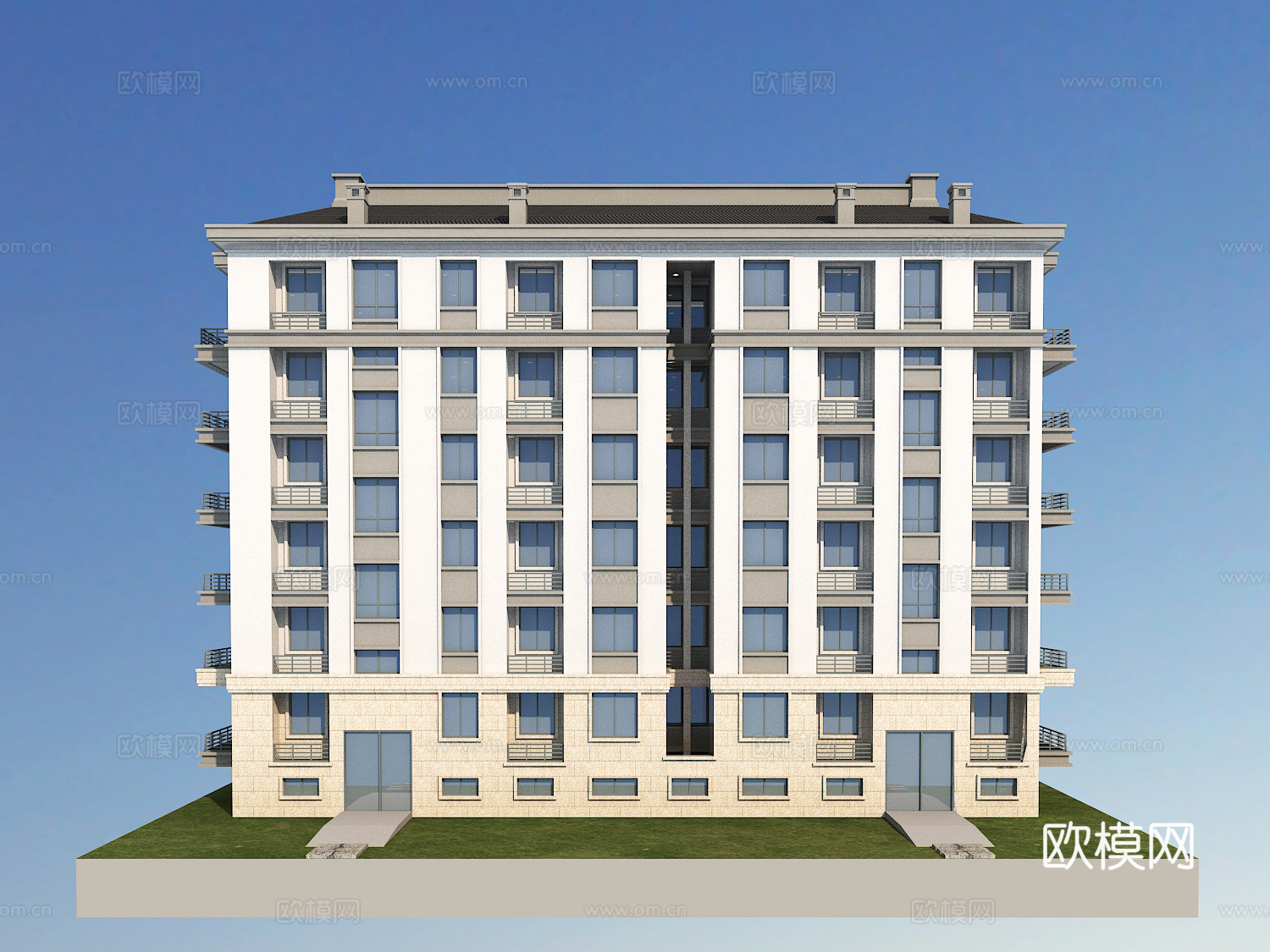 建筑住宅  联排建筑3d模型下载