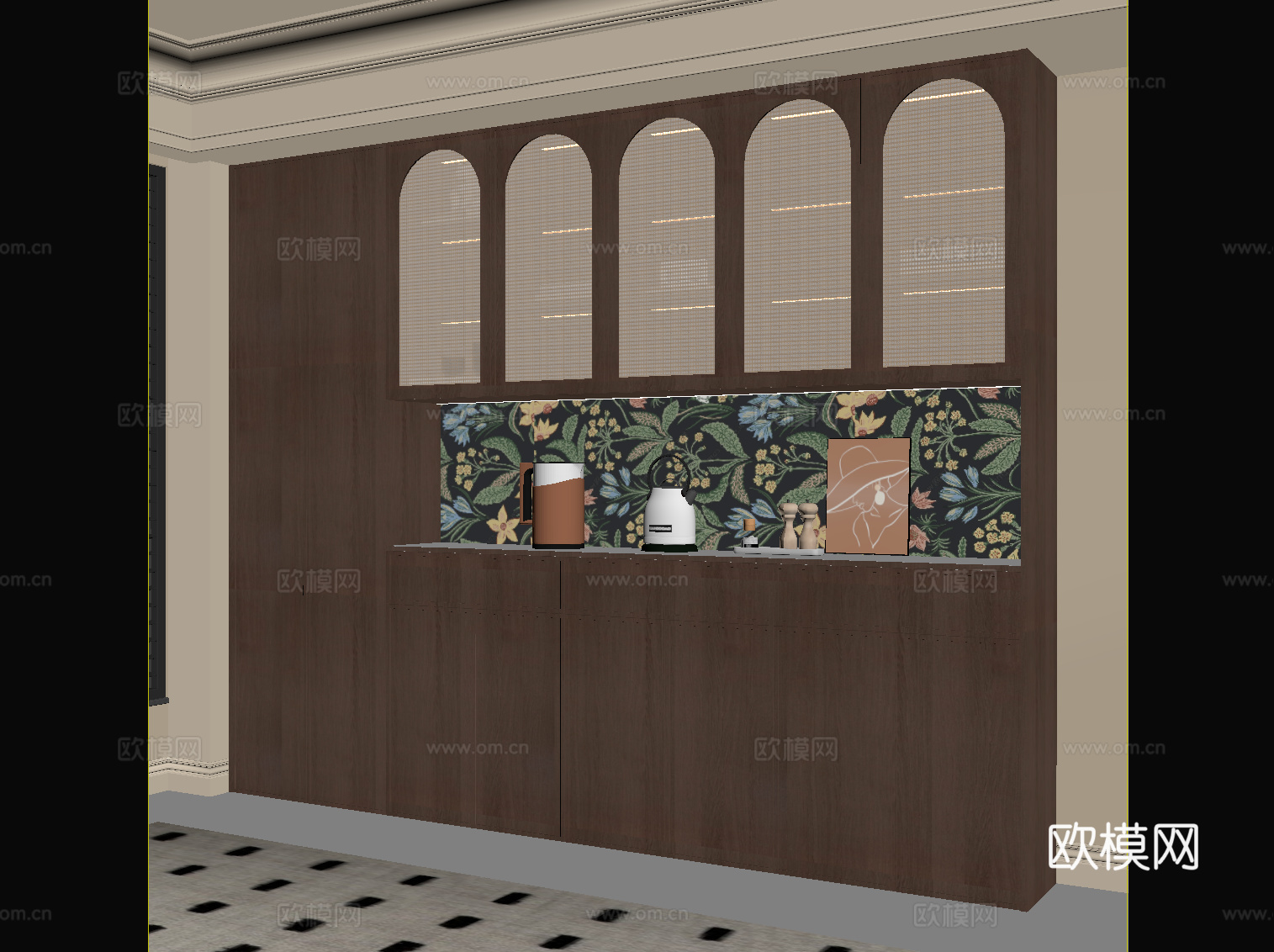 法式中古风餐边柜su模型