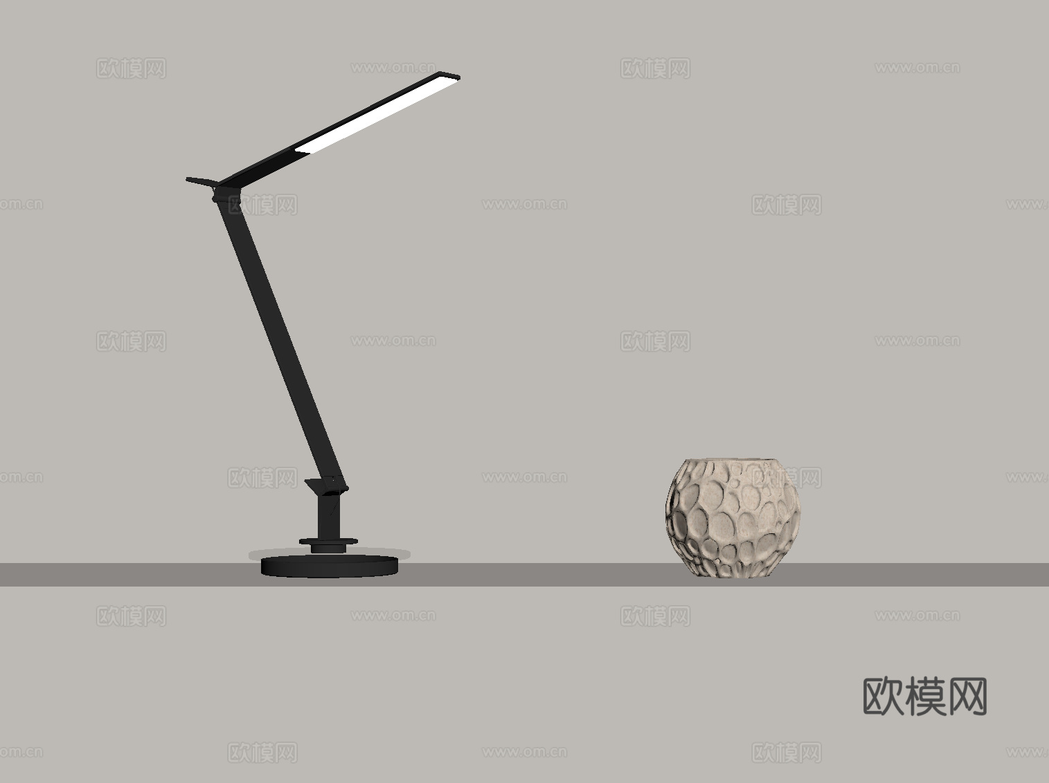 现代台灯 极简台灯su模型