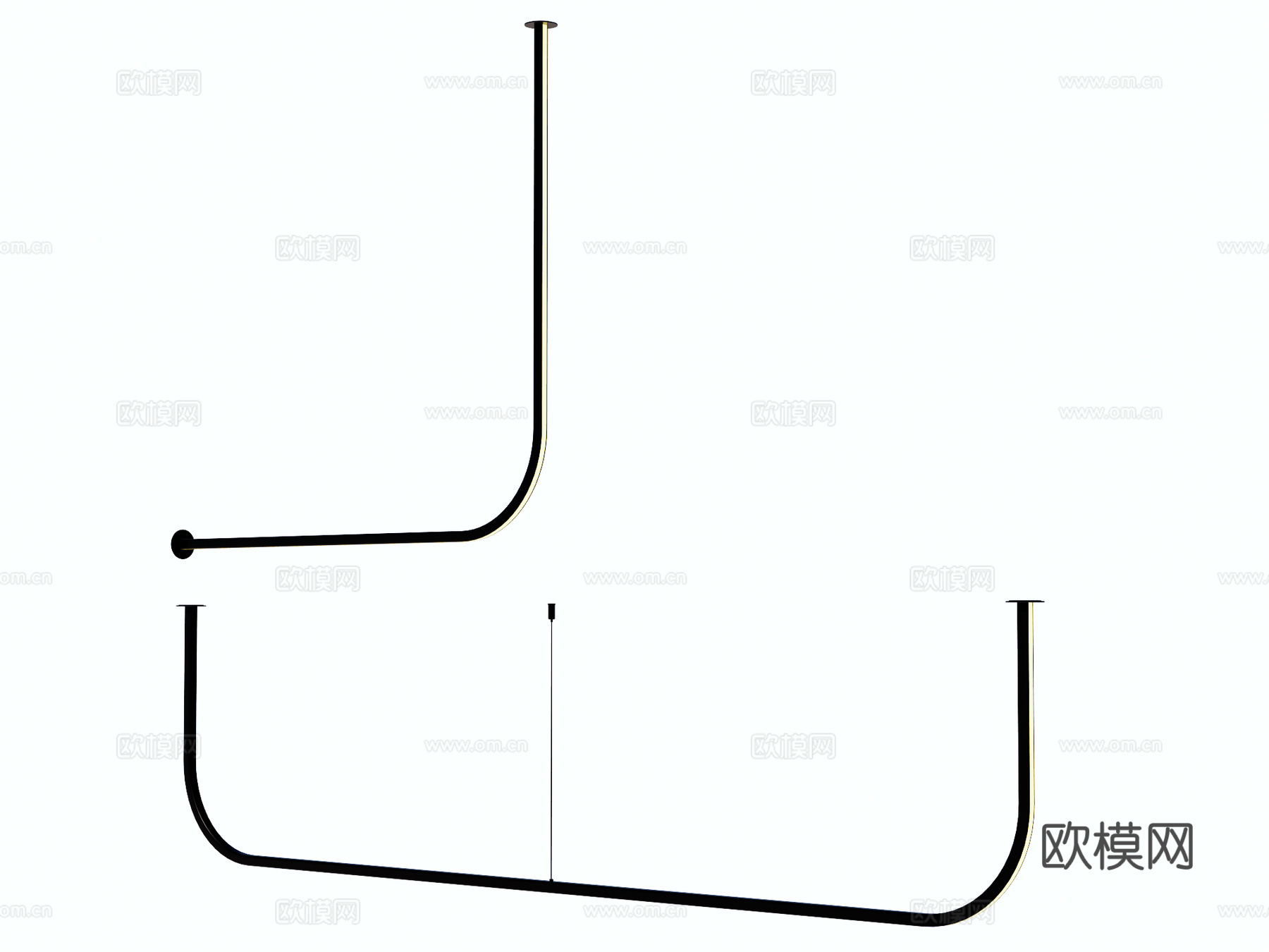 吊灯 金属吊灯 条形吊灯 装饰灯具su模型