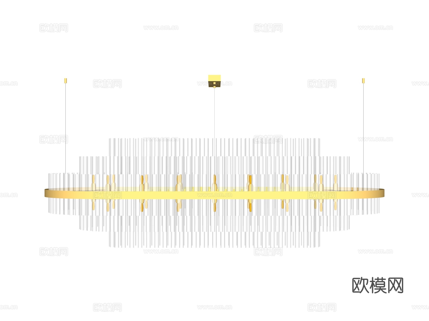 吊灯 水晶吊灯 金属吊灯 装饰灯具su模型下载（渲染图2）