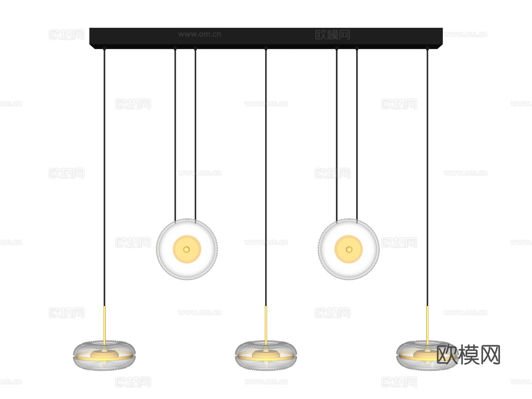 吊灯 金属吊灯 装饰灯具su模型下载（渲染图2）
