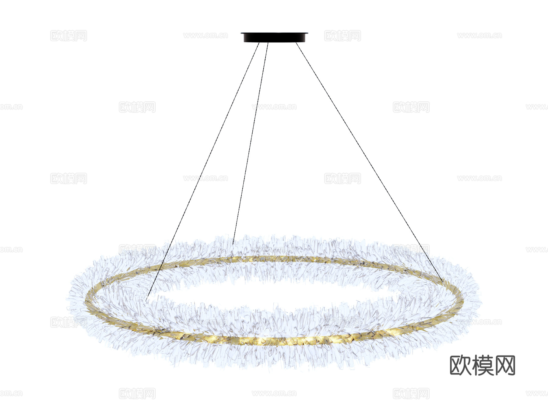 吊灯 水晶吊灯 金属吊灯 装饰灯具su模型下载（渲染图1）
