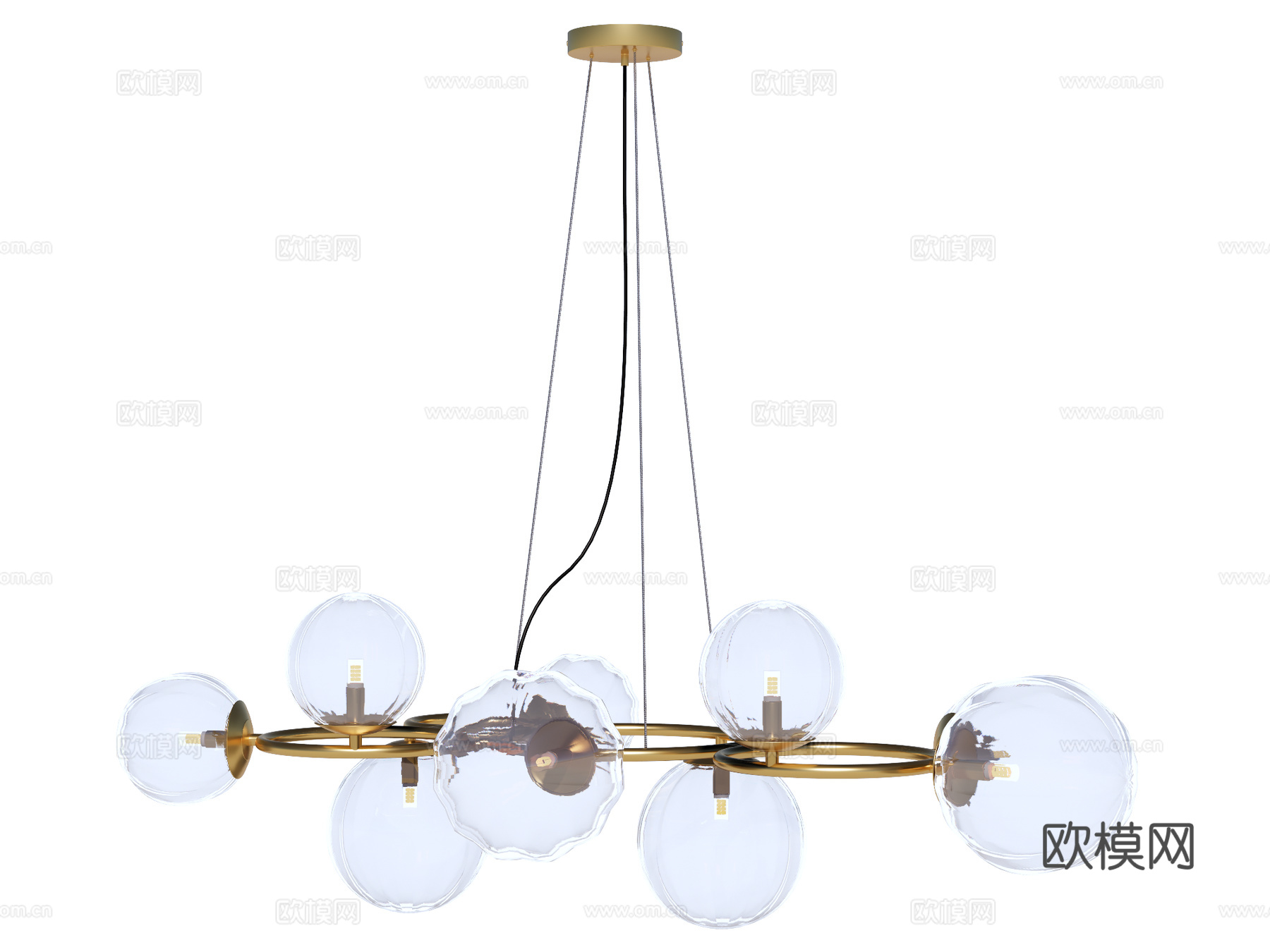 吊灯 金属吊灯 玻璃吊灯 装饰灯具su模型