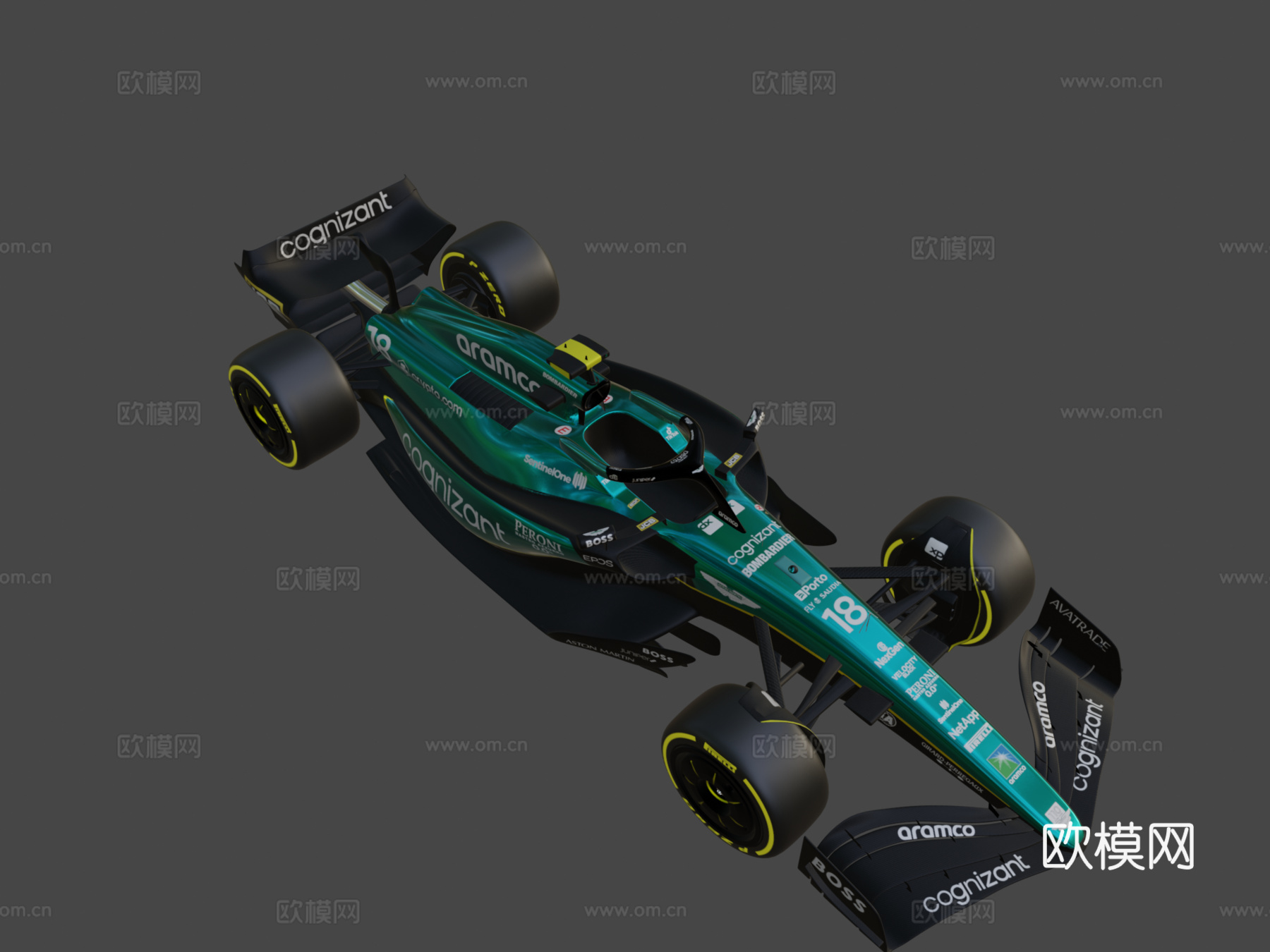 阿斯顿马丁F1 AMR23 20233d模型下载（渲染图8）