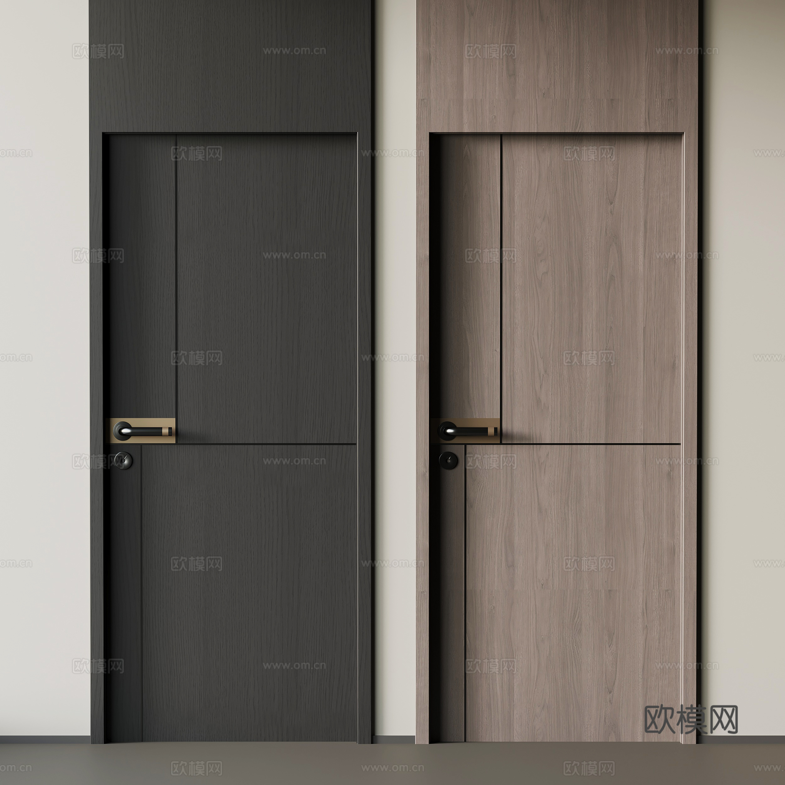 现代意式单开门su模型