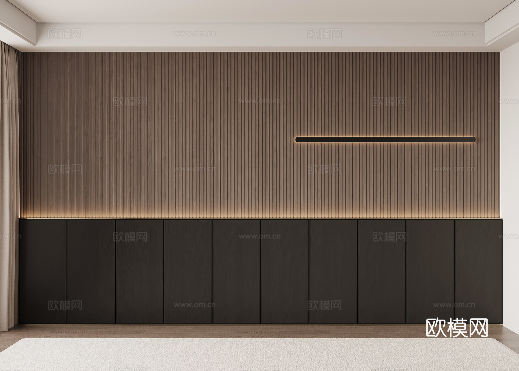 现代意式背景墙 沙发背景墙 床头背景墙su模型