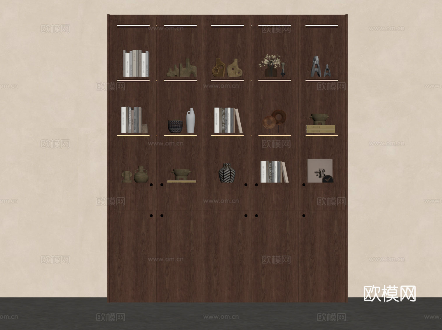 中古风书柜su模型