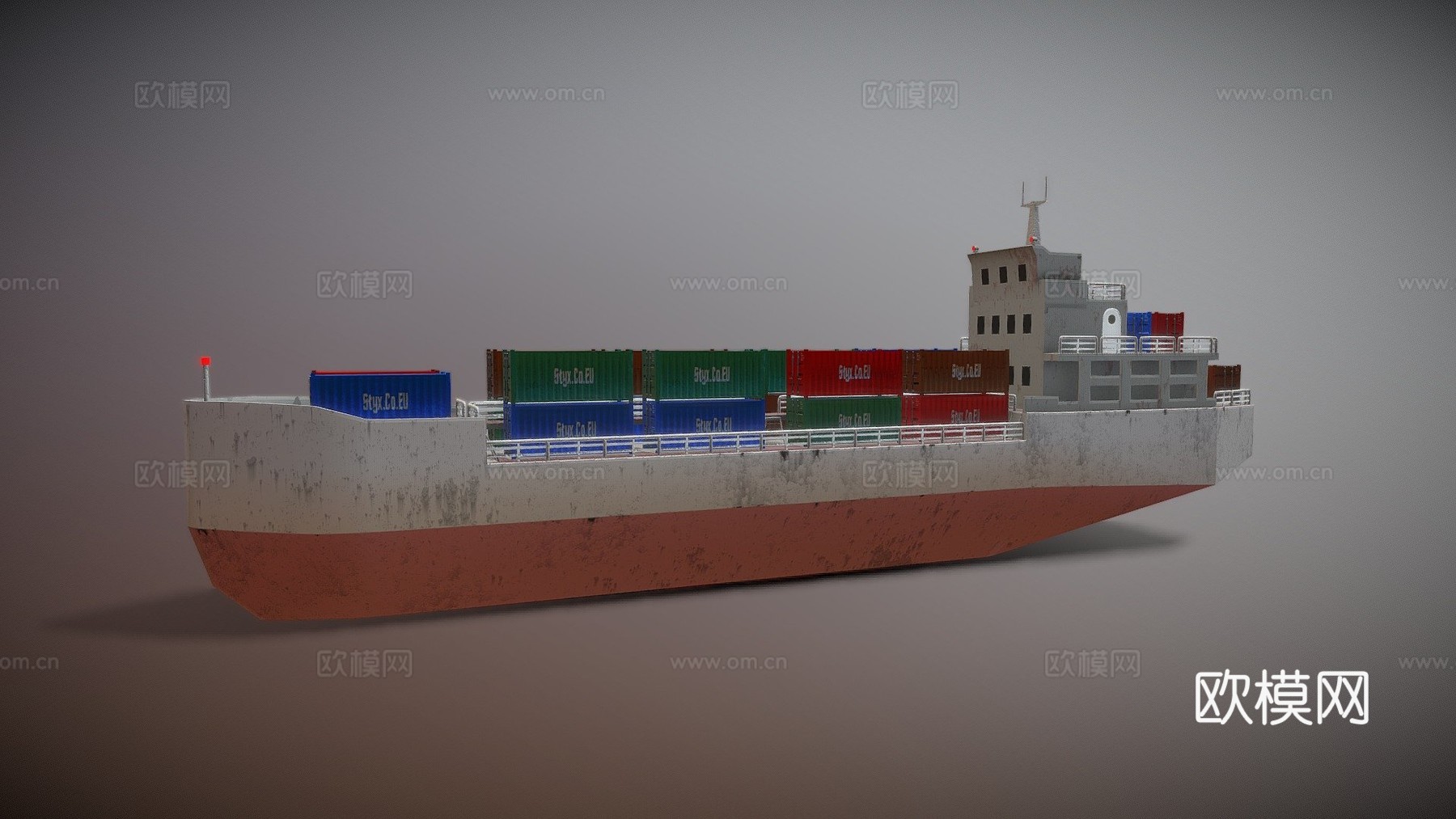 小型货船3d模型下载（渲染图1）
