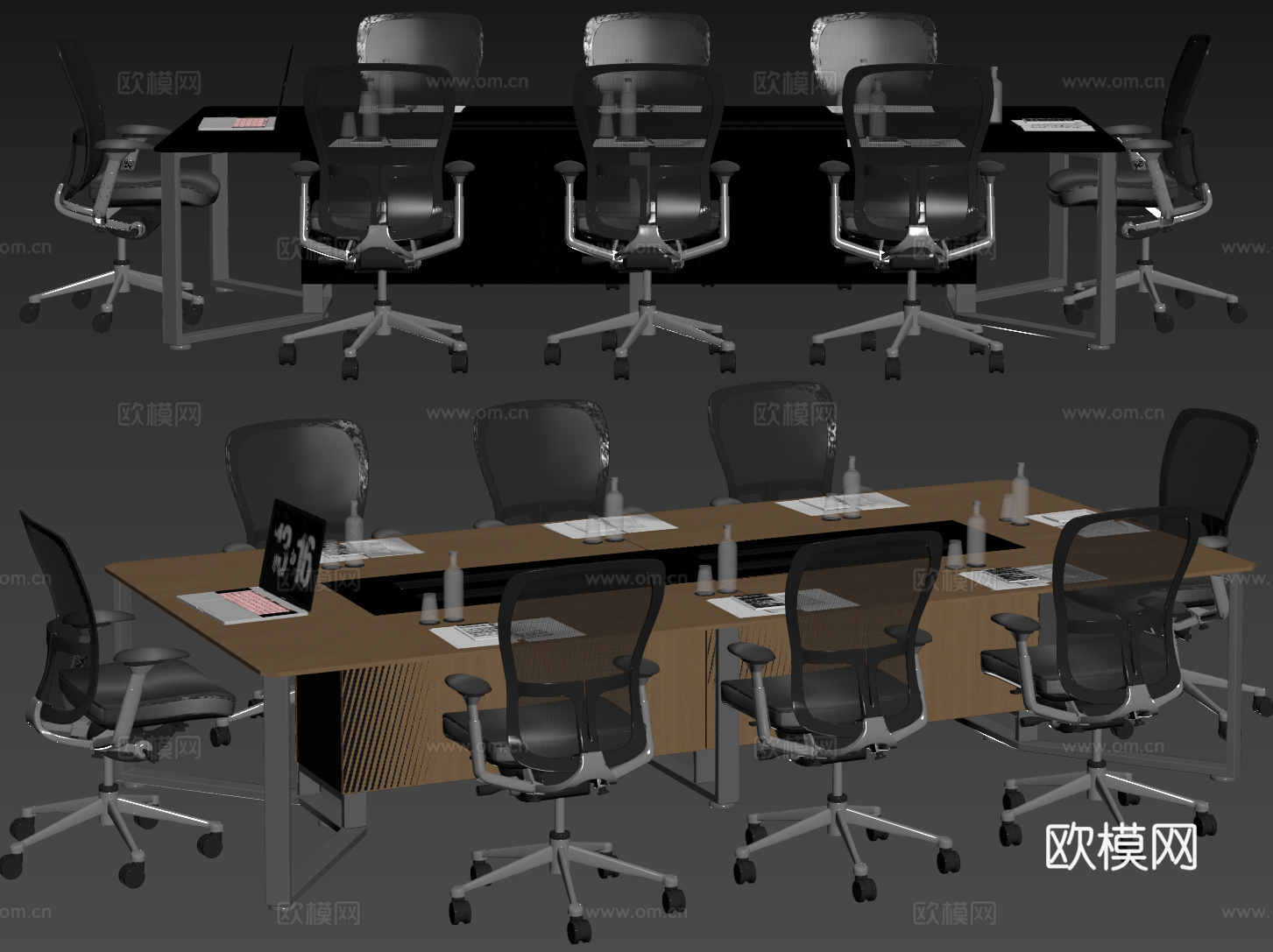 现代会议桌椅 洽谈桌椅 办公桌椅su模型