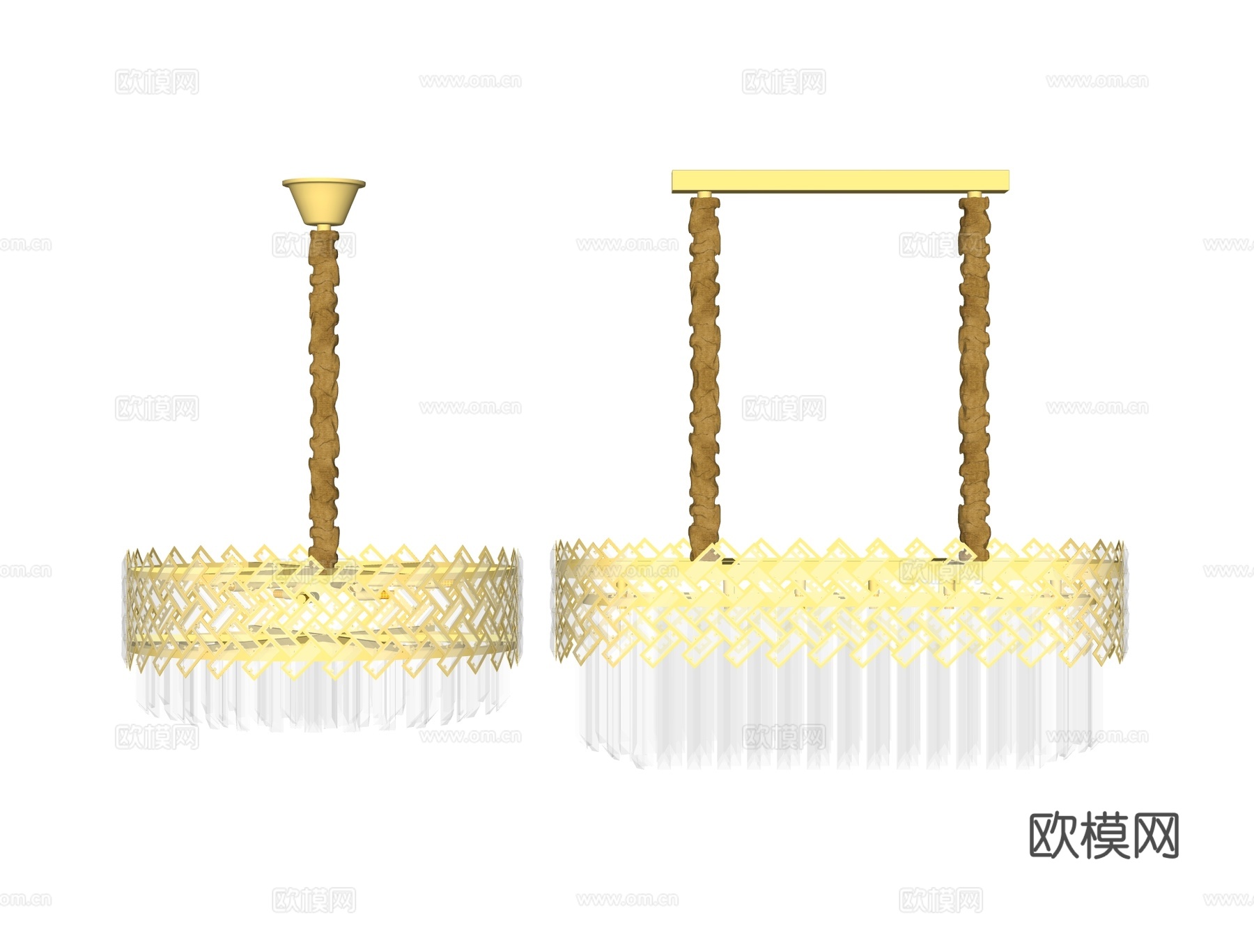 吊灯 水晶吊灯 金属吊灯 装饰灯具su模型