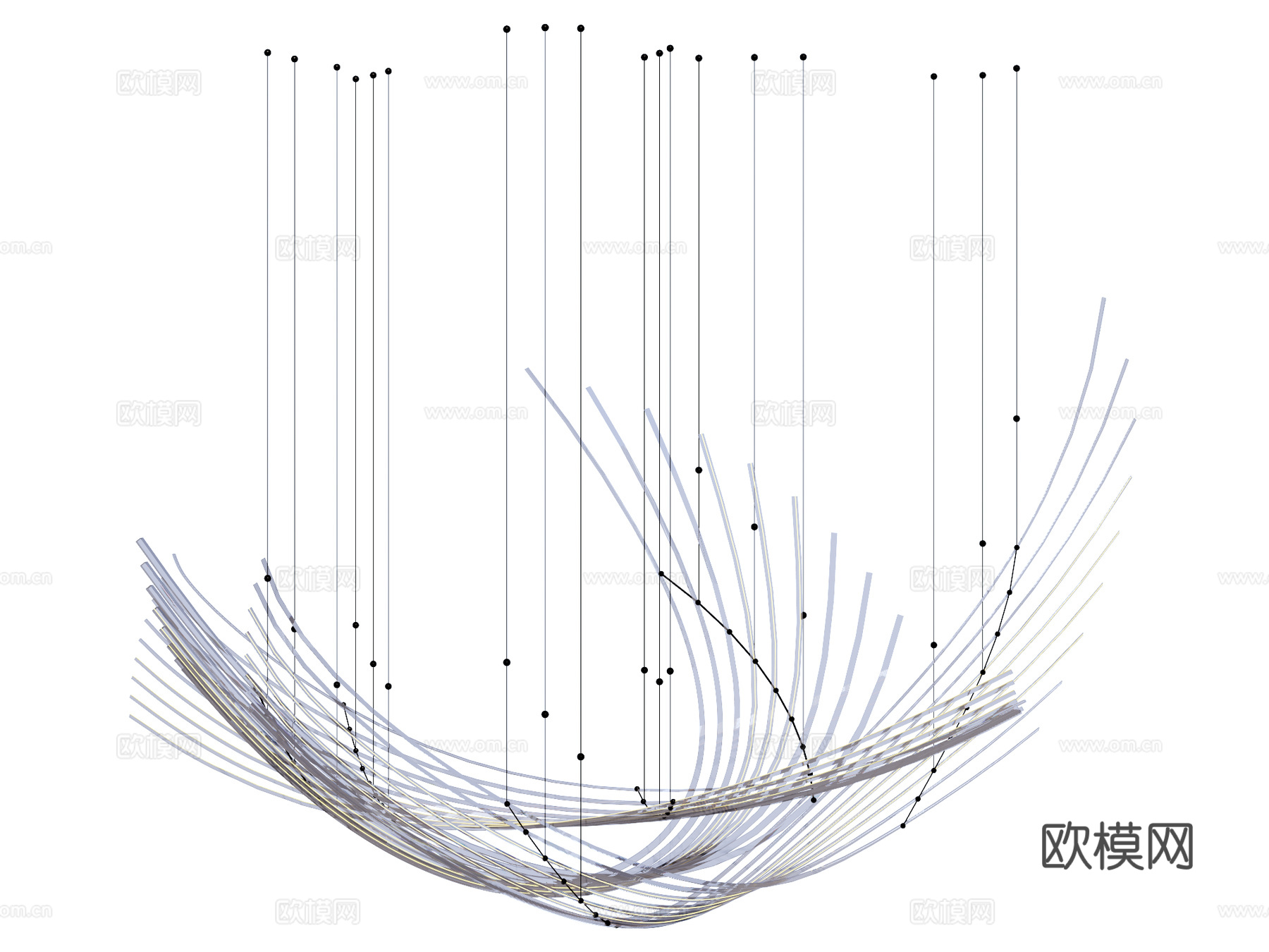 吊灯 大型吊灯 装饰灯具su模型