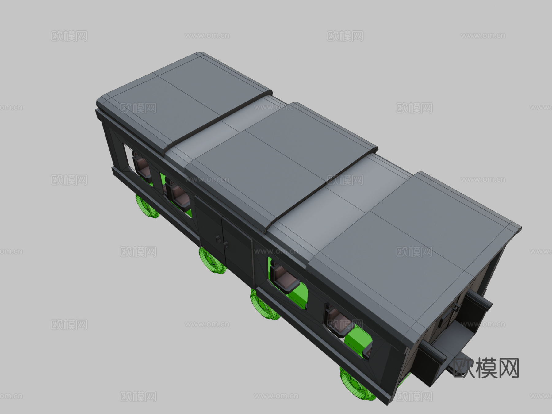 火车车厢3d模型下载（渲染图2）