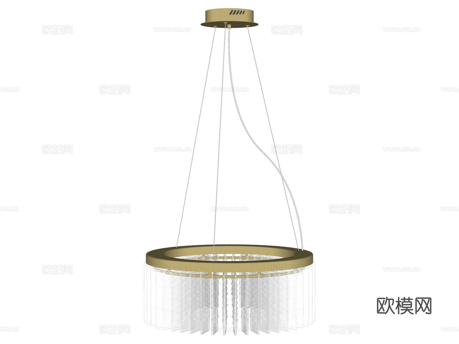 吊灯 水晶吊灯 金属吊灯 装饰灯具su模型下载（渲染图2）
