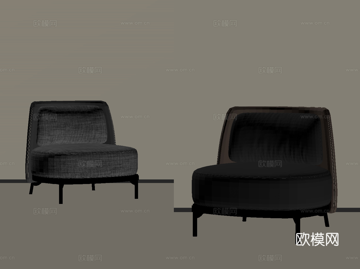 现代意式单人沙发 休闲沙发su模型