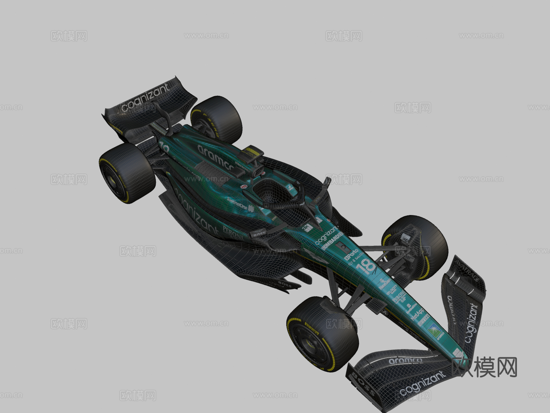 阿斯顿马丁F1 AMR23 20233d模型下载（渲染图2）